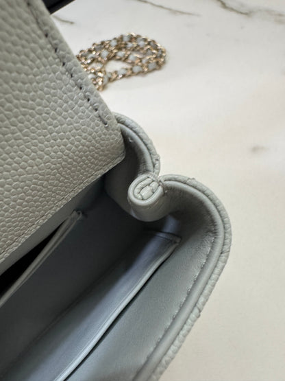 CHANEL 超Mini Coco Handle 24K 灰藍色
