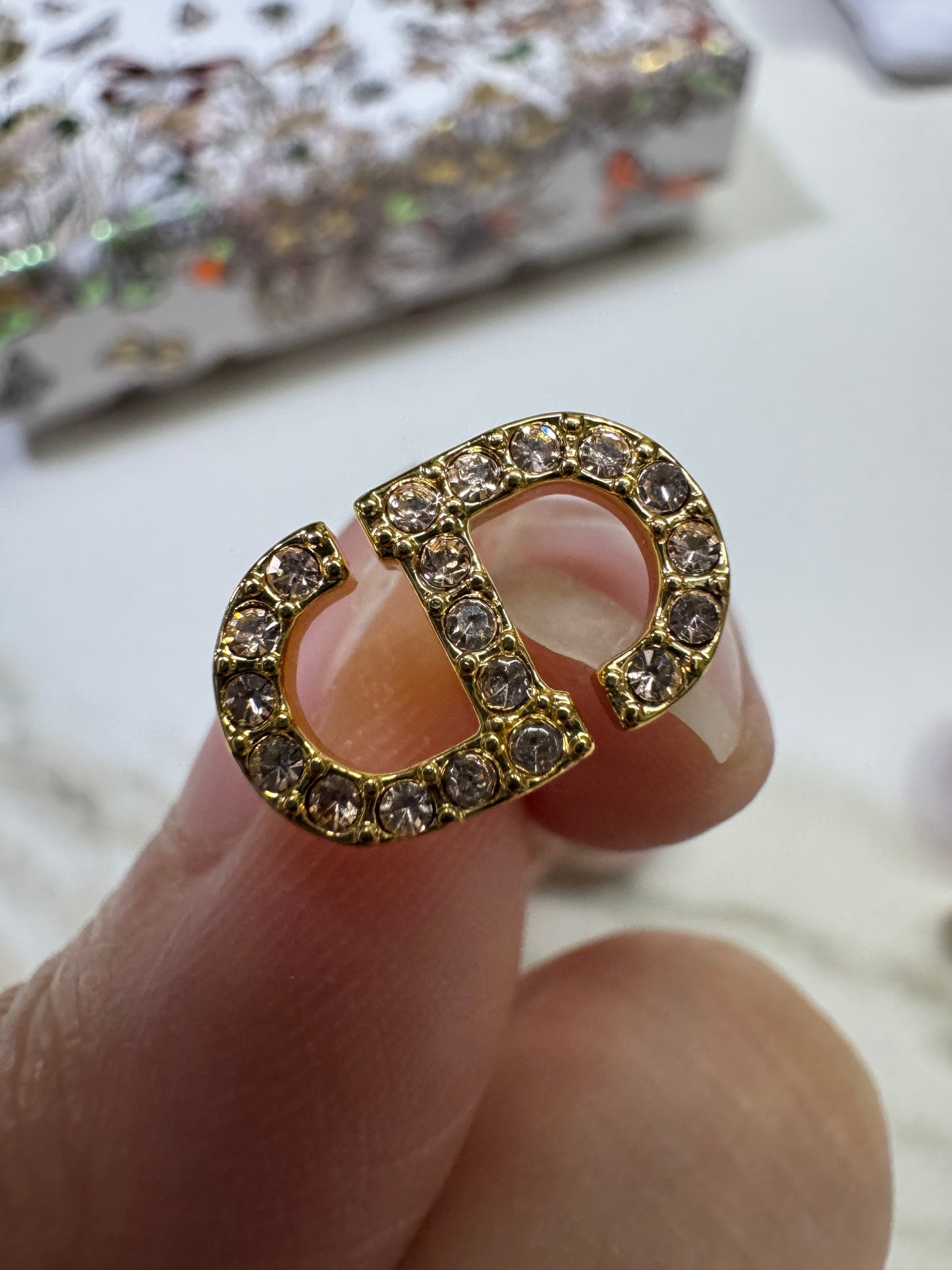 DIOR 前後戴粉紅色珍珠耳環