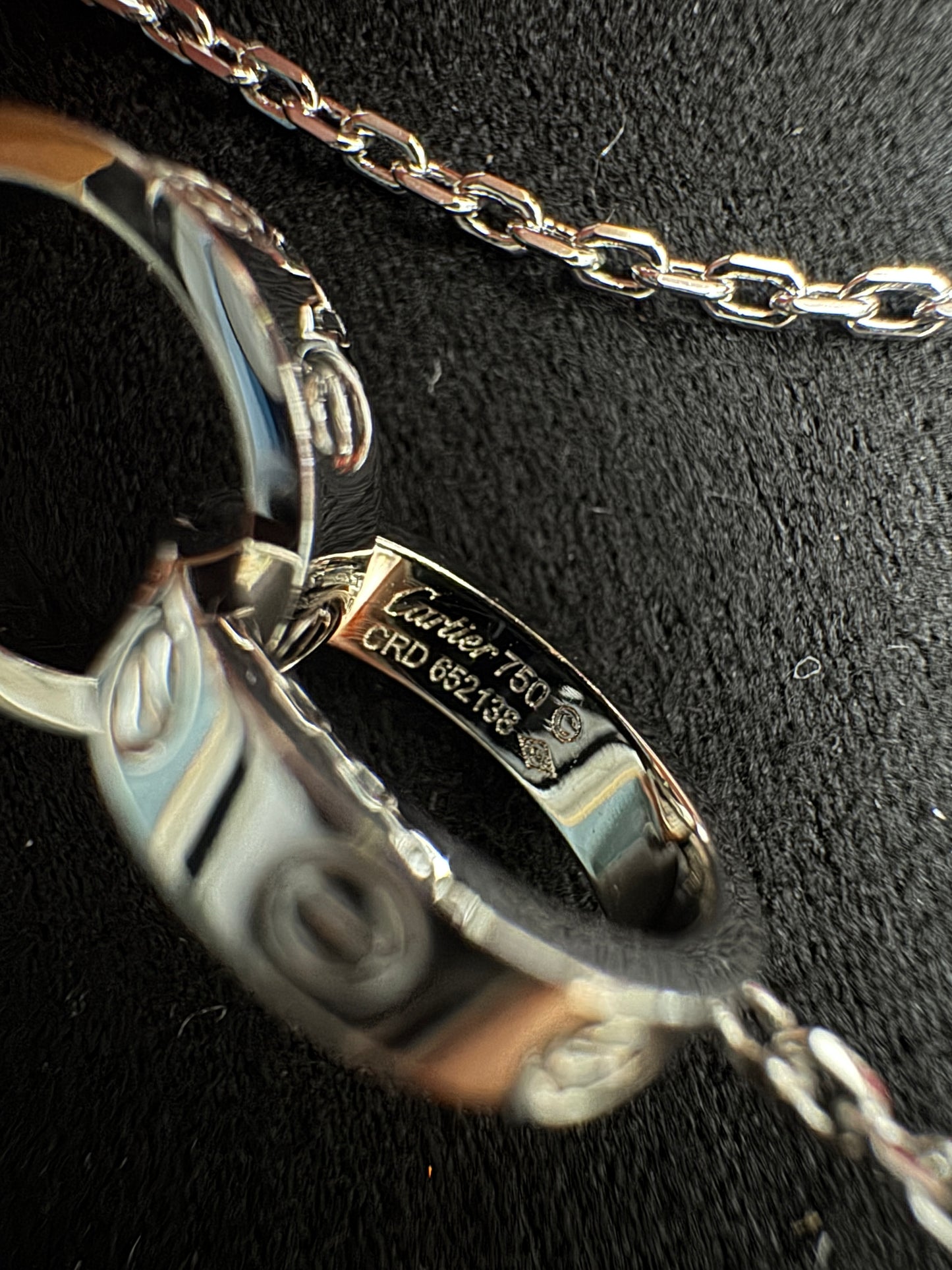 CARTIER Love雙環項鏈 白金色