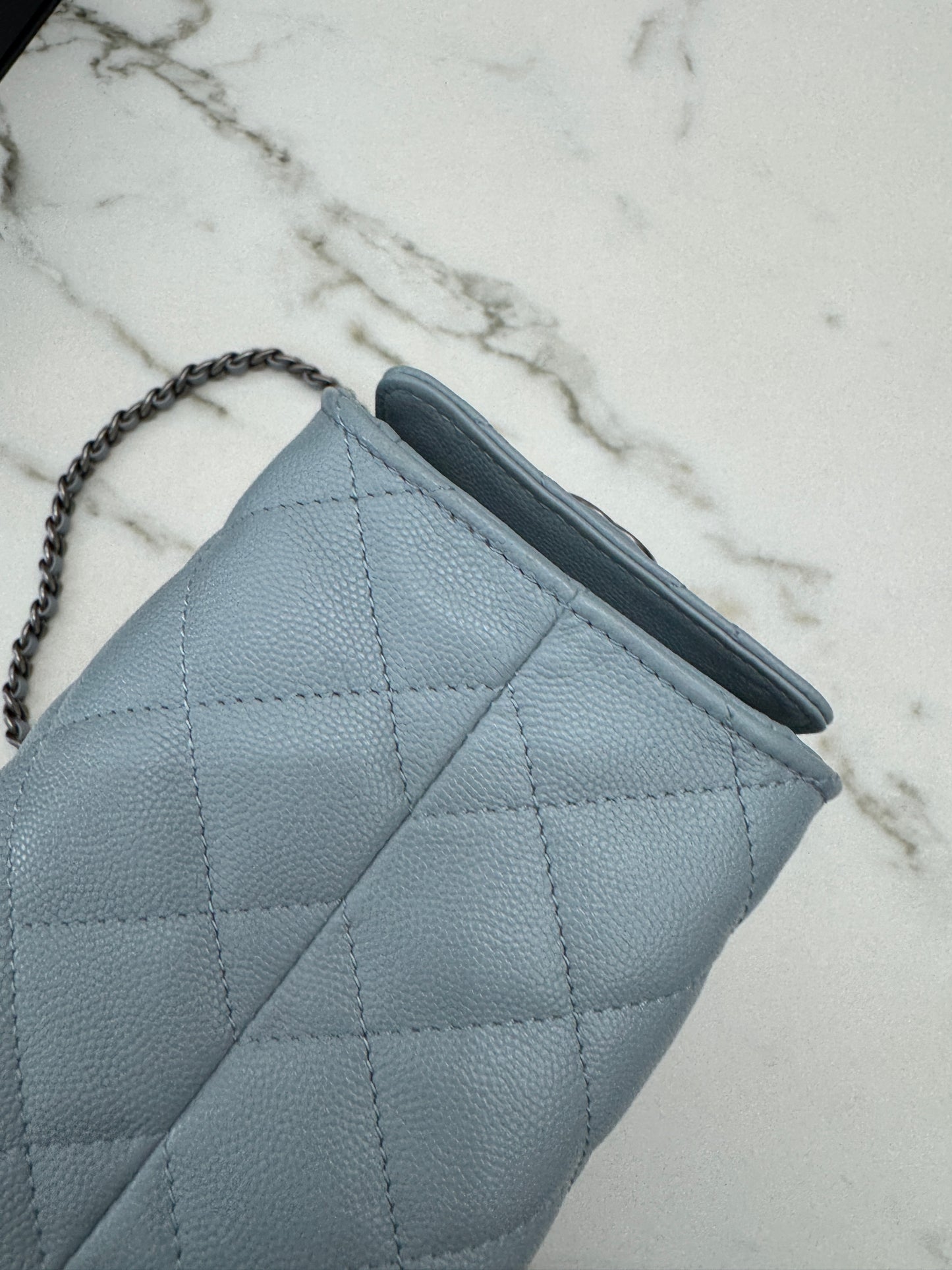 CHANEL Mini 25 Bag 霧霾藍銀扣