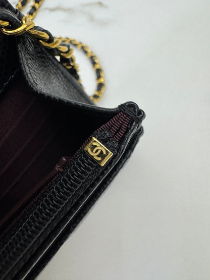 CHANEL Wallet On Chain 黑金牛 新版旋轉扣woc
