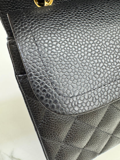 CHANEL CF25 Medium 黑金牛 Black Calfskin GHW