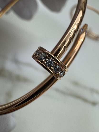 CARTIER Juste un Clou 窄版釘子手鐲 玫瑰金帶鑽