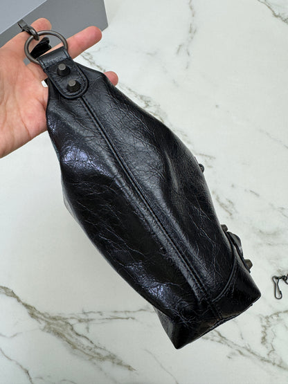 BALENCIAGA Le City Hobo 黑色油蠟皮