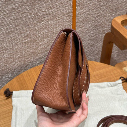 HERMES Halzan 25 金棕色 金扣 Gold TC