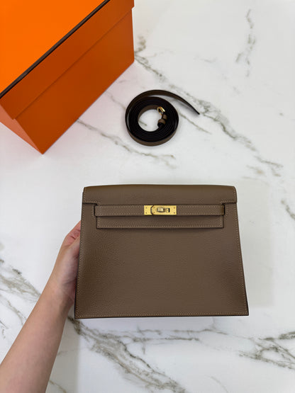 HERMES Kelly Danse 馬爾法米金扣 Evercolor 8Q GHW