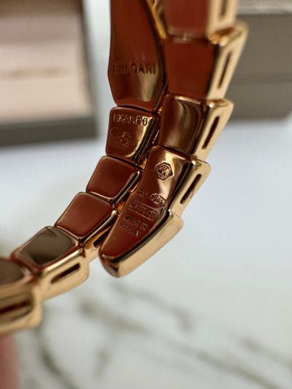 BVLGARI Serpenti 蛇骨戒指 玫瑰金