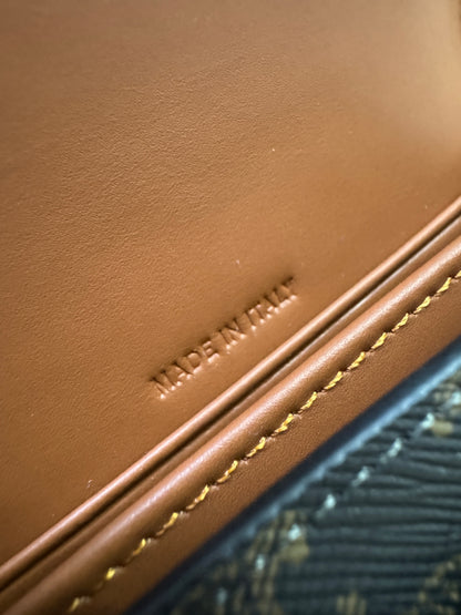 CELINE Canvas 老花雙層卡包