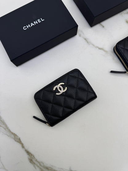 CHANEL 24B半鑽扣 加大零錢包 可放對摺紙幣