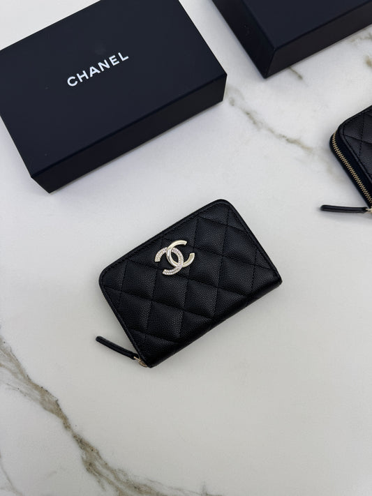 CHANEL 24B半鑽扣 加大零錢包 可放對摺紙幣