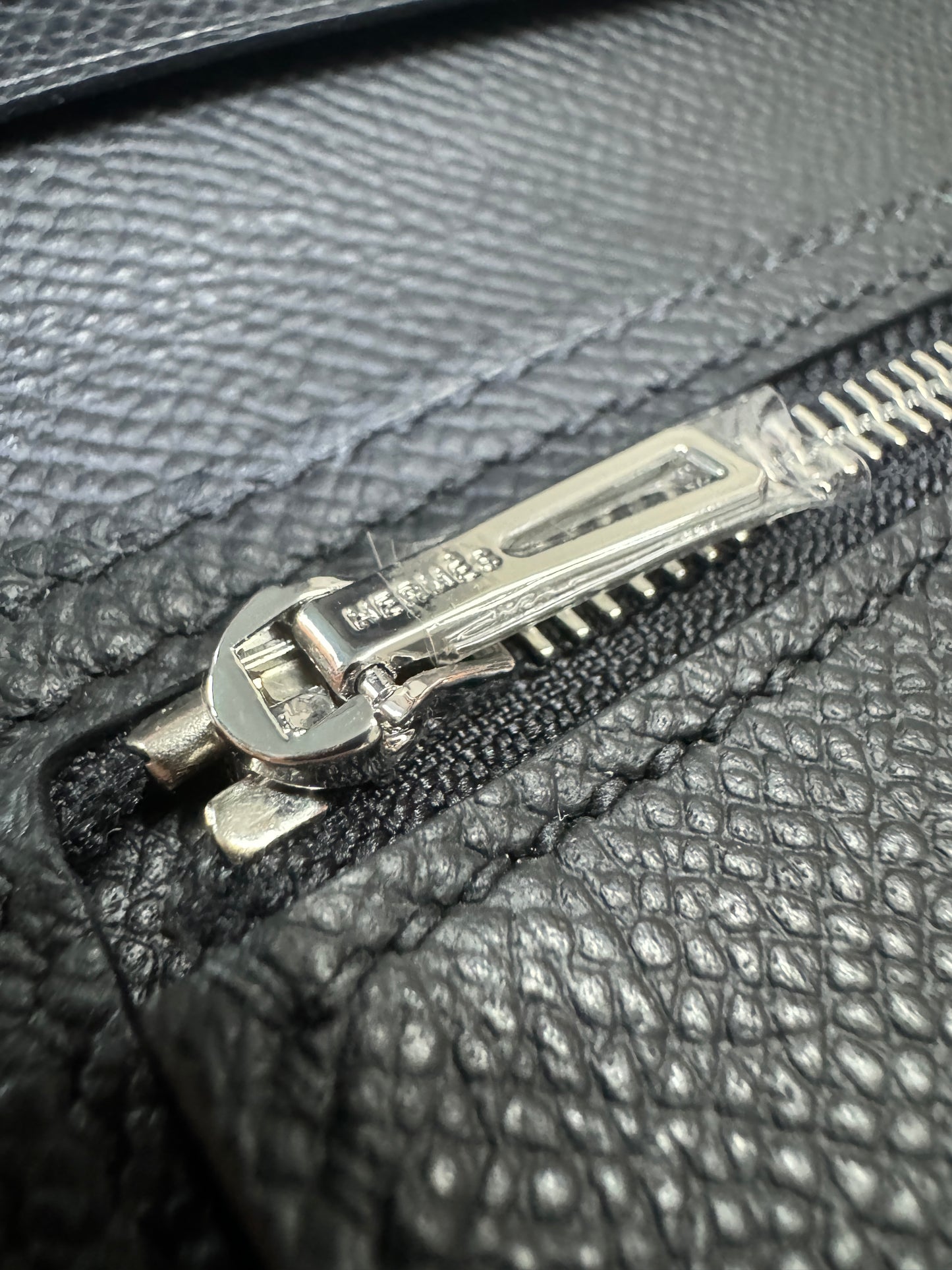 HERMES Bearn Compact Wallet 黑銀 短款 Epsom PHW