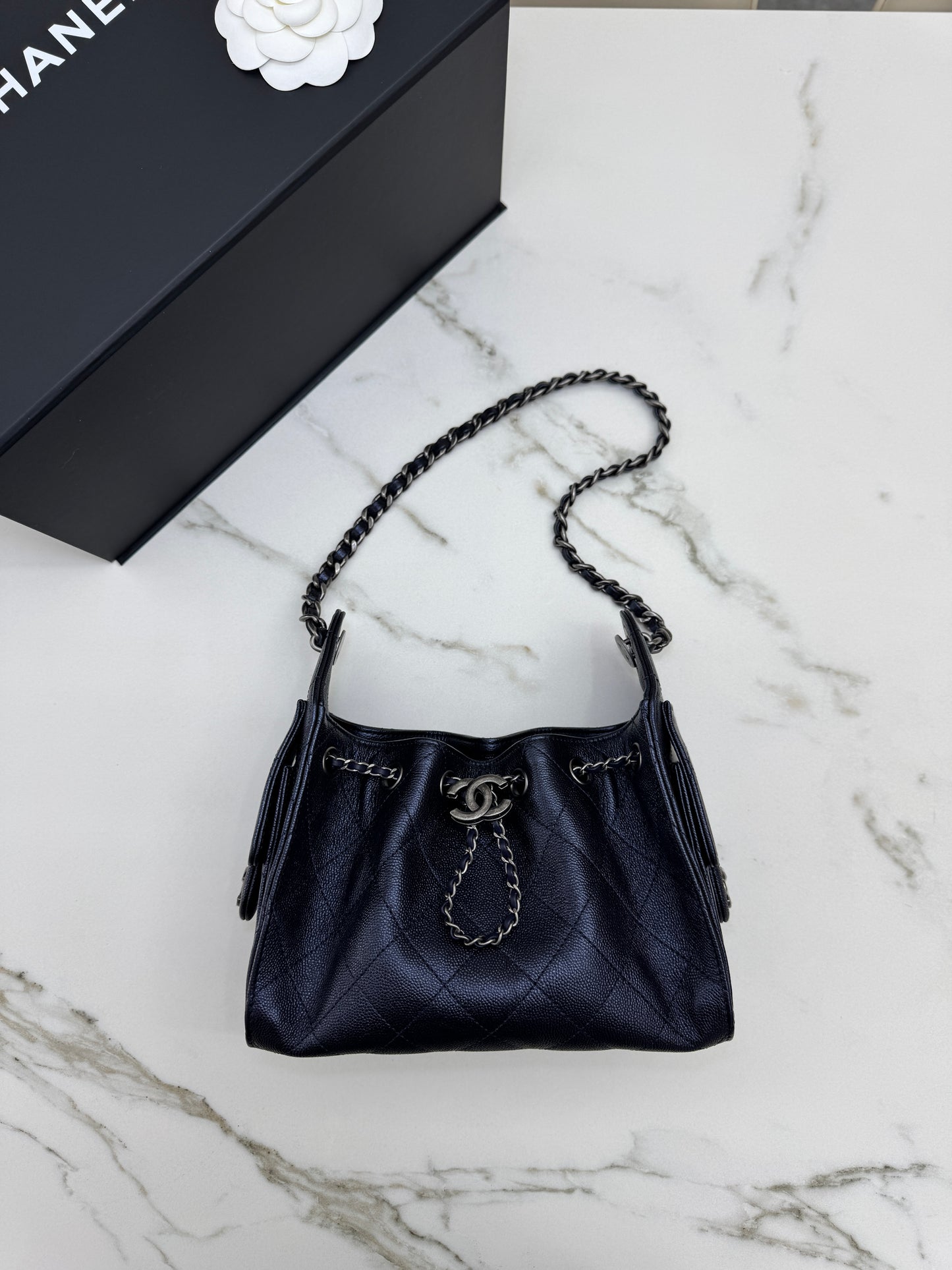 CHANEL Mini 25Bag 珠光深藍