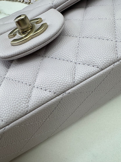 CHANEL 21S 淺粉紫 Classic Flap Small CF23 Liliac