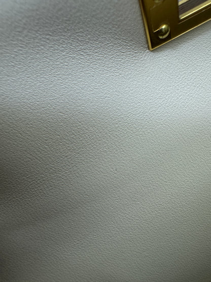 HERMES Mini Kelly II 奶昔白金扣 Epsom GHW