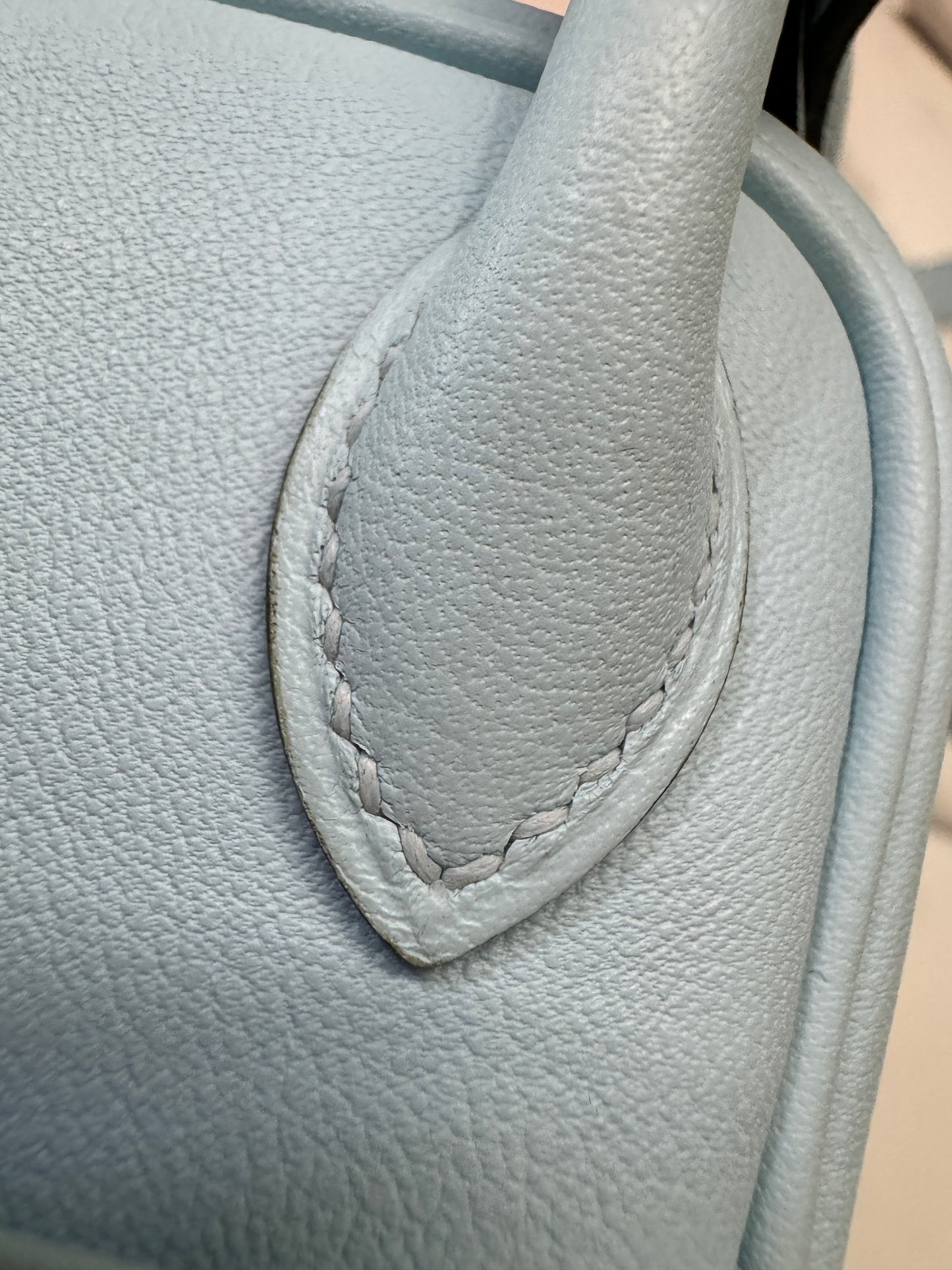 HERMES Mini Lindy 霧霾藍T0 銀扣 swift