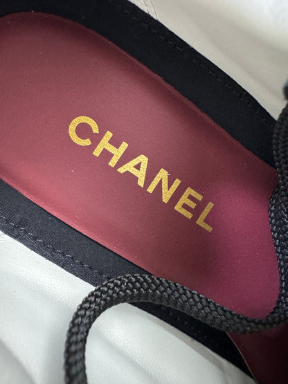 CHANEL 26S 黑白菱格德訓鞋 棒球鞋
