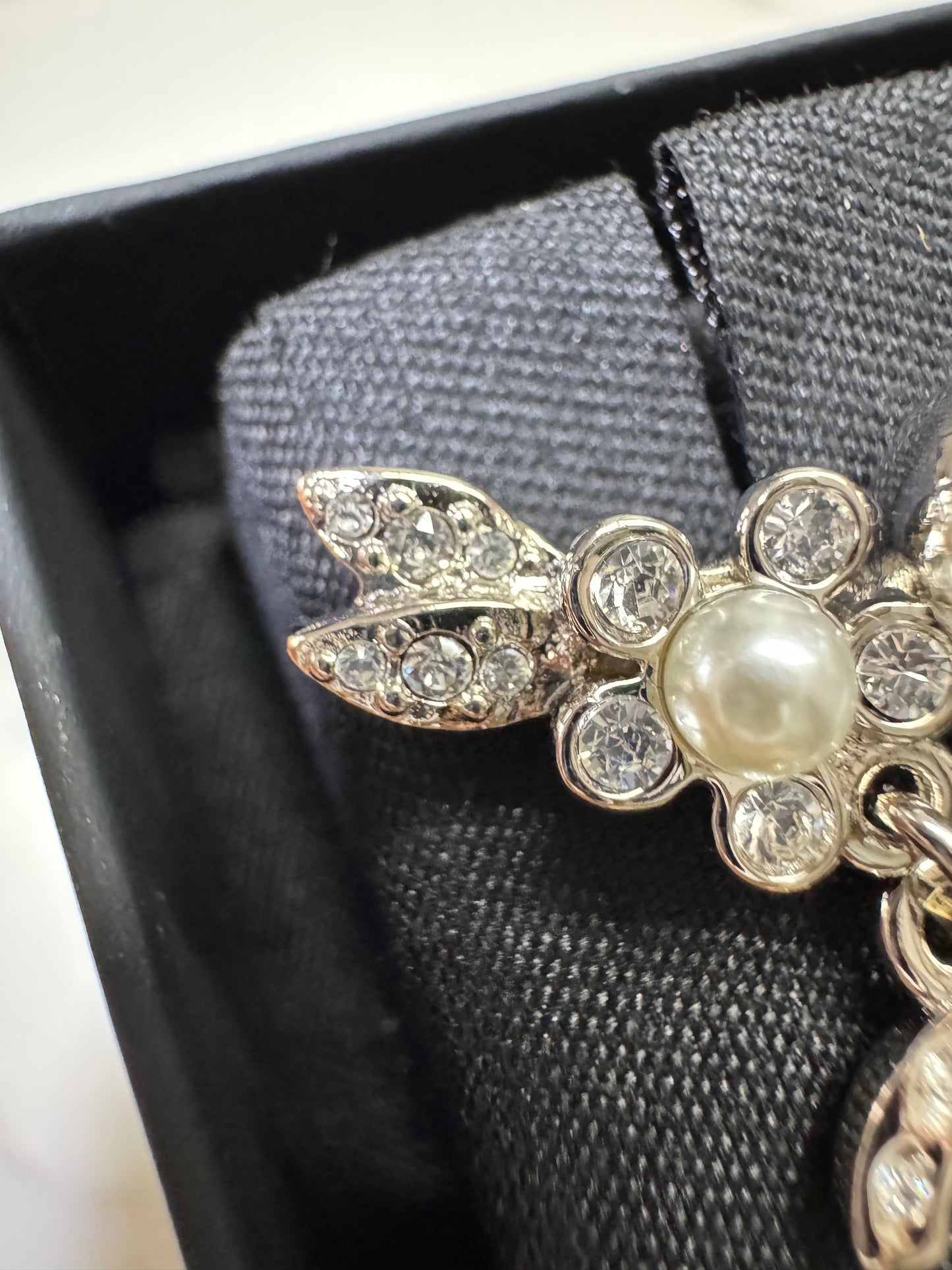 CHANEL 21V 珍珠水鑽耳環