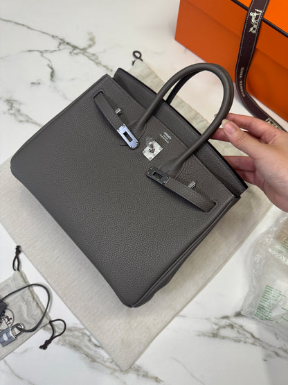 HERMES Birkin 25 錫器灰 銀扣 Togo 8F Etain PHW