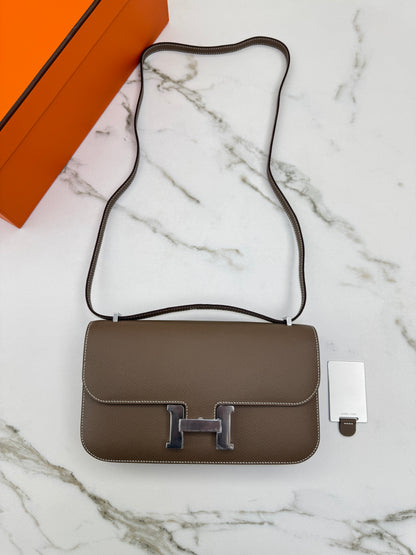 HERMES Constance Elan 大象灰銀扣 Epsom Etoupe PHW