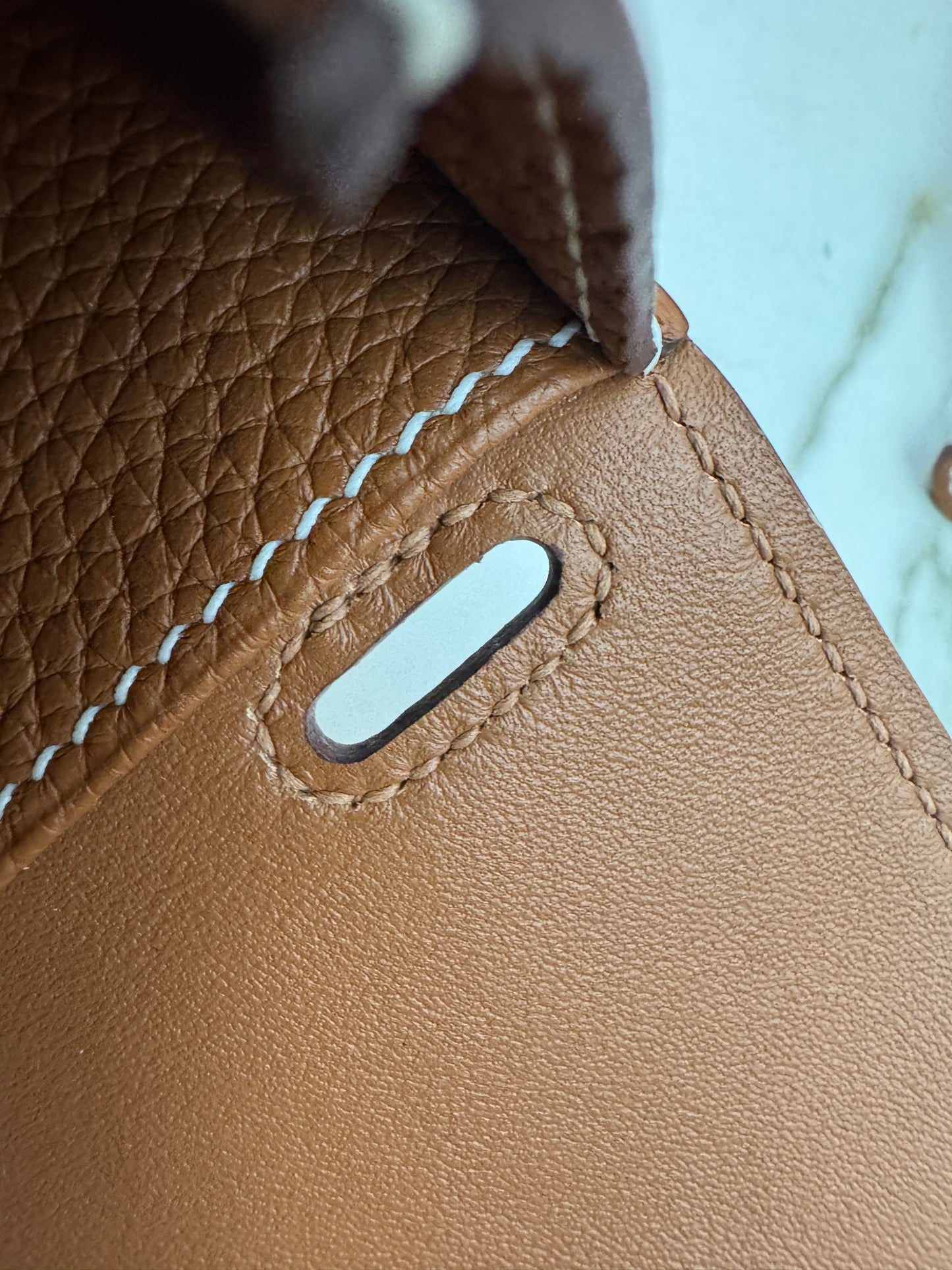 HERMES Halzan 25 金棕色金扣 TC Gold GHW