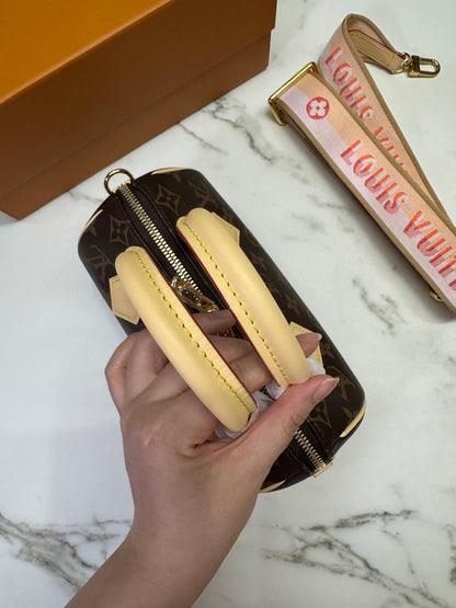 LV Speedy 20 粉橙色肩帶