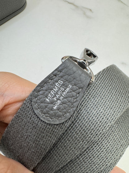 HERMES Mini Evelyne 積雨雲灰銀扣 Gris Meyer PHW