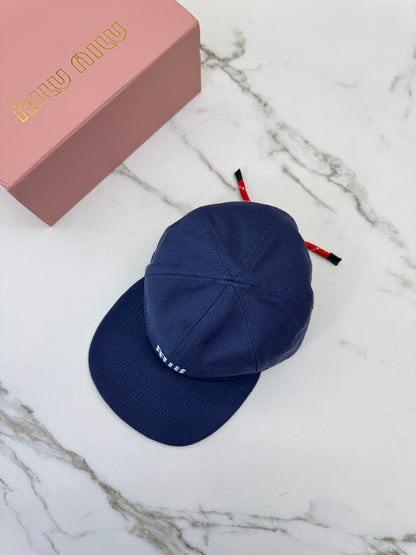 MIU MIU 後抽繩鴨舌帽 深藍