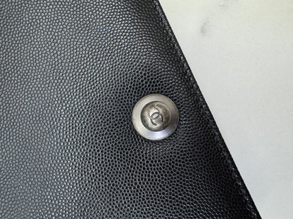 CHANEL Leboy 20cm 黑銀荔枝牛皮