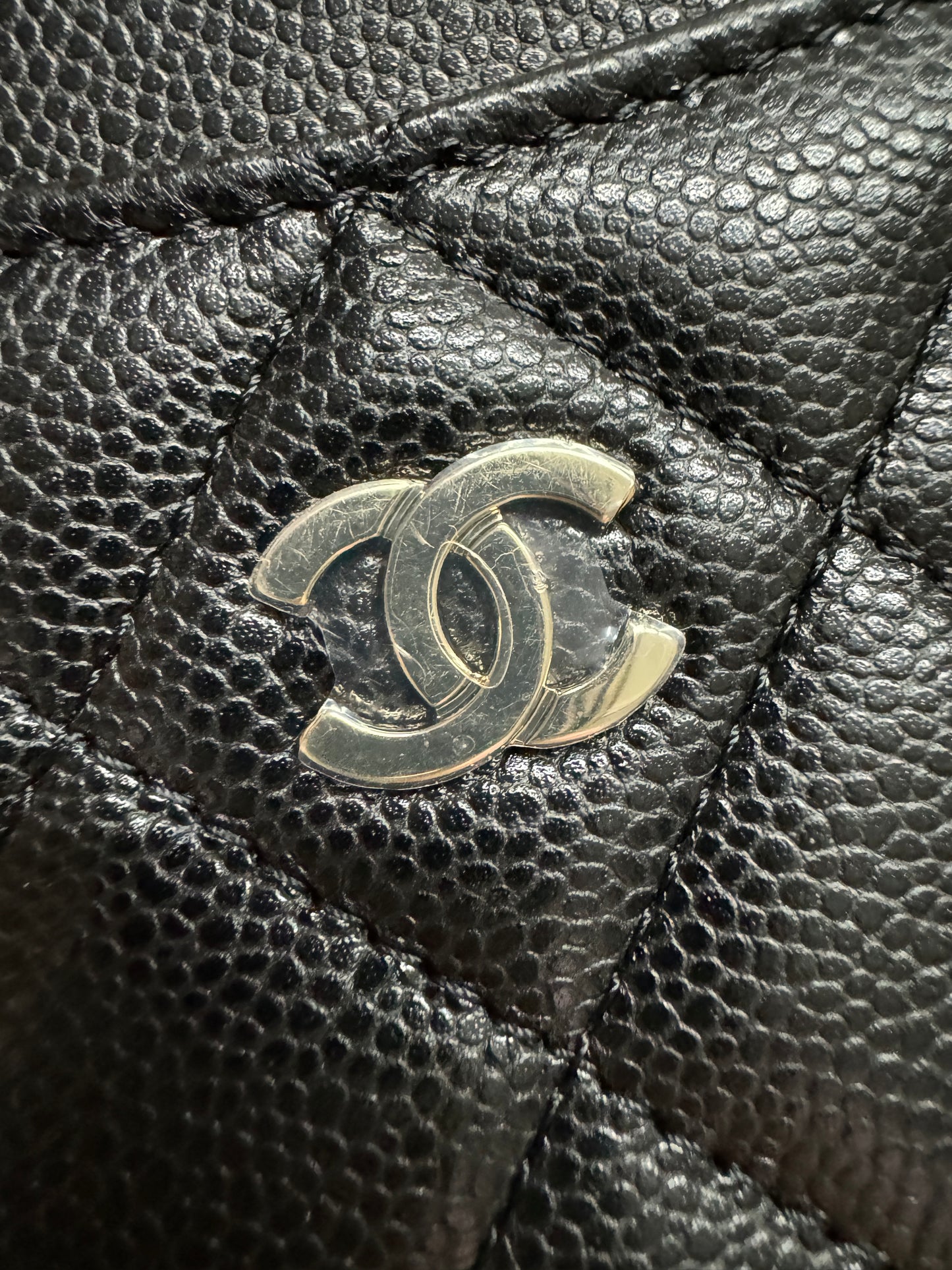 CHANEL 直版 黑色 淡金扣 Card Holder