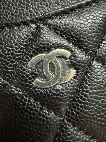 CHANEL 直版 黑色 淡金扣 Card Holder