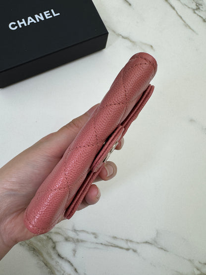 CHANEL CF Cardholder 珊瑚粉 牛皮