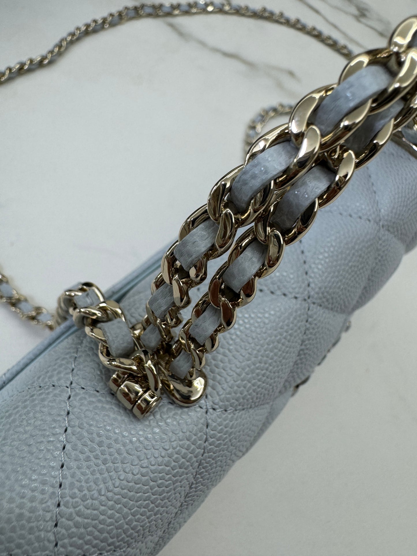 CHANEL 25S Kelly 手機包 Baby Blue