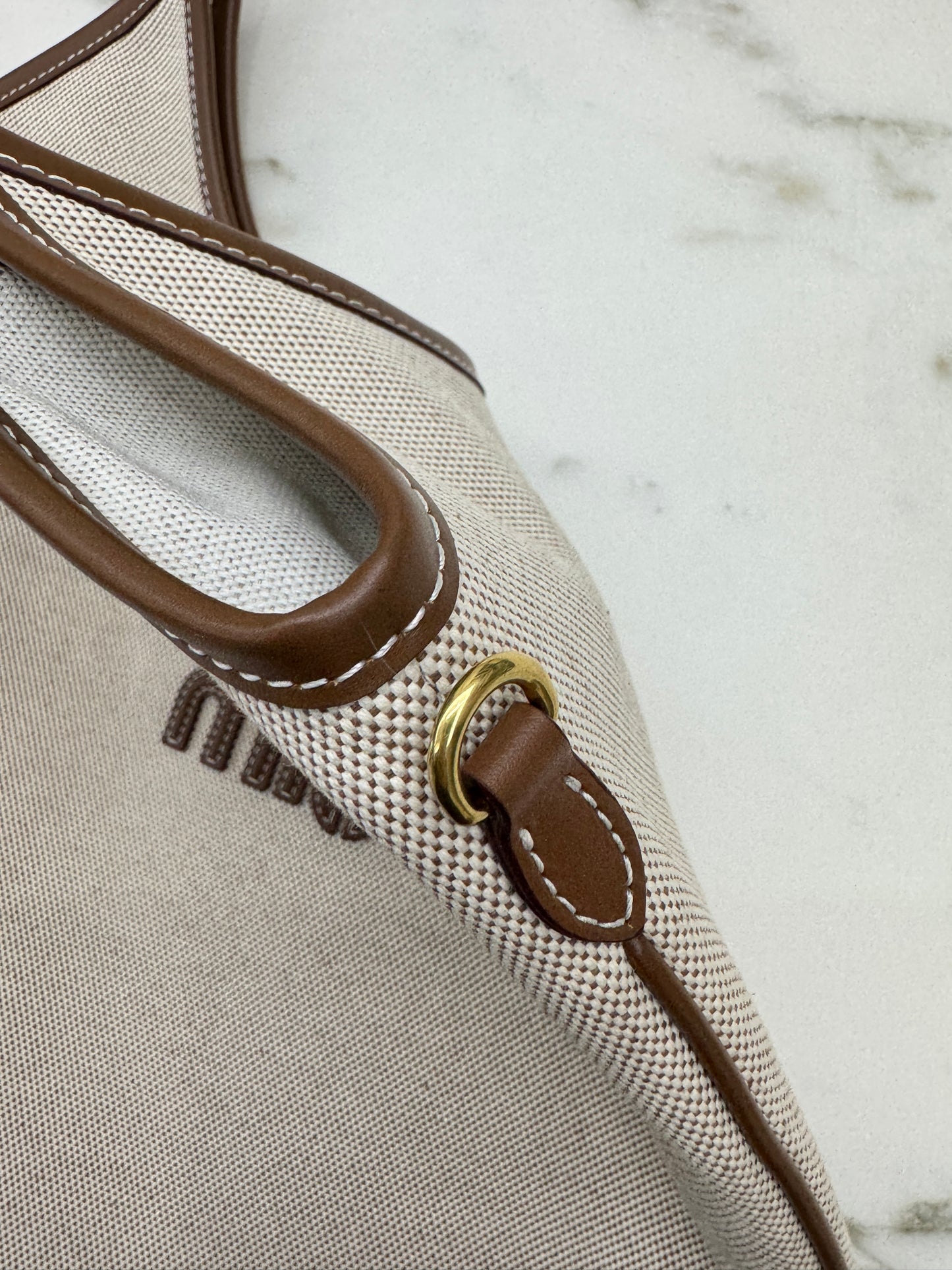 MIU MIU Ivy Tote 帆布 Regular Size