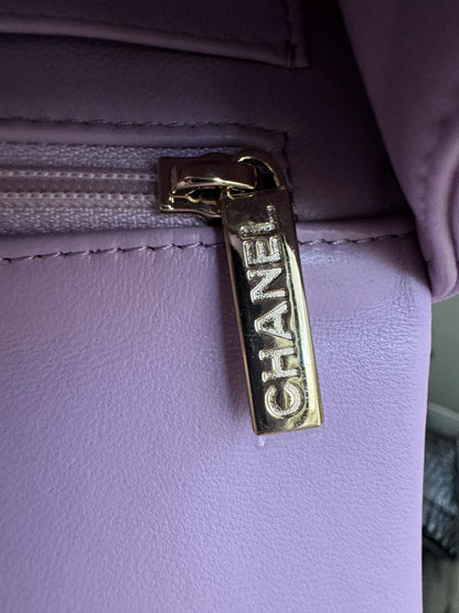 CHANEL mini cf with top handle 粉紫色 24P