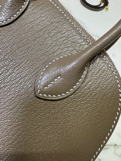 HERMES Mini Bolide 大象灰山羊皮 金扣