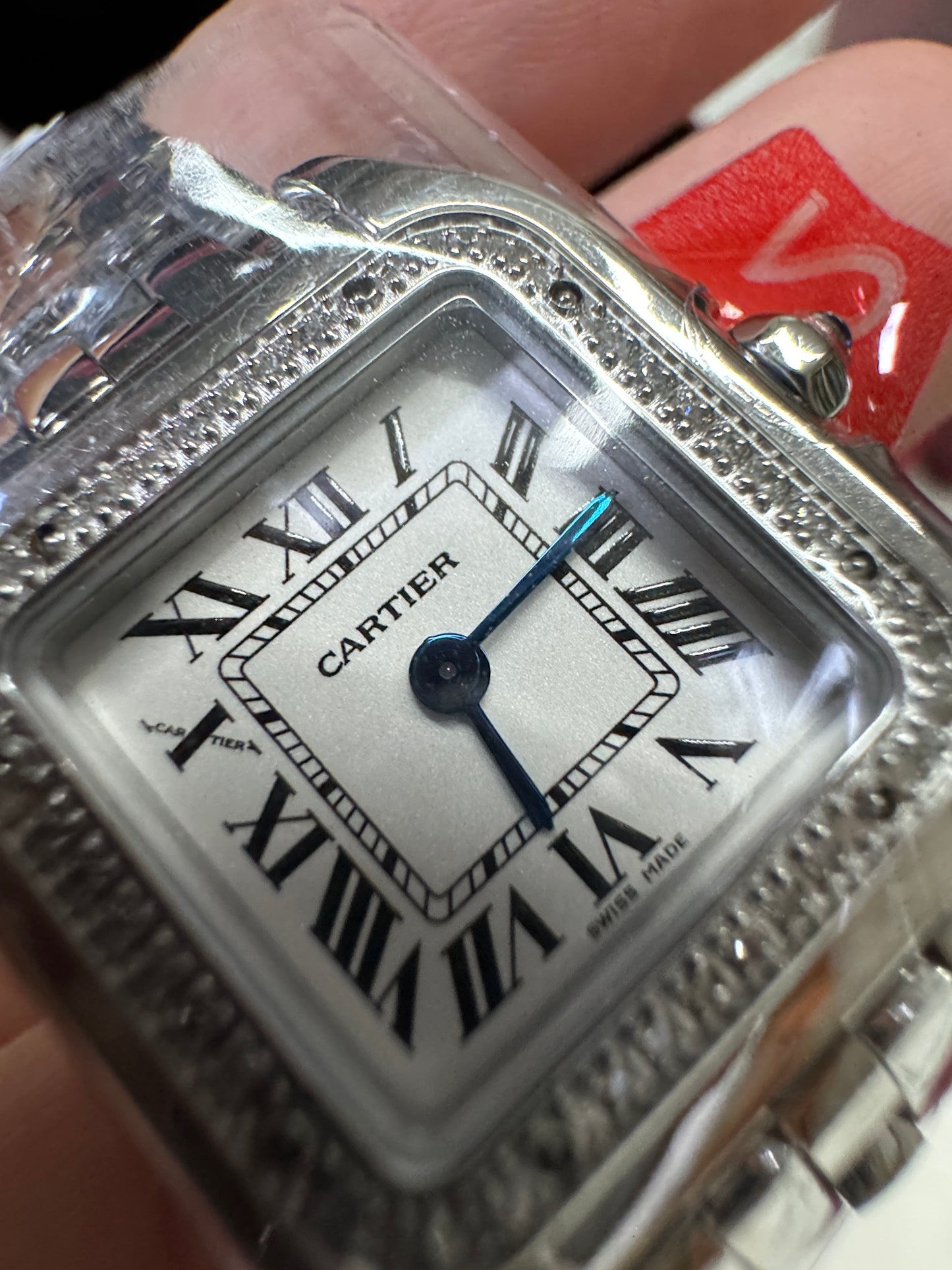 CARTIER 獵豹中號 天然真鑽 銀色