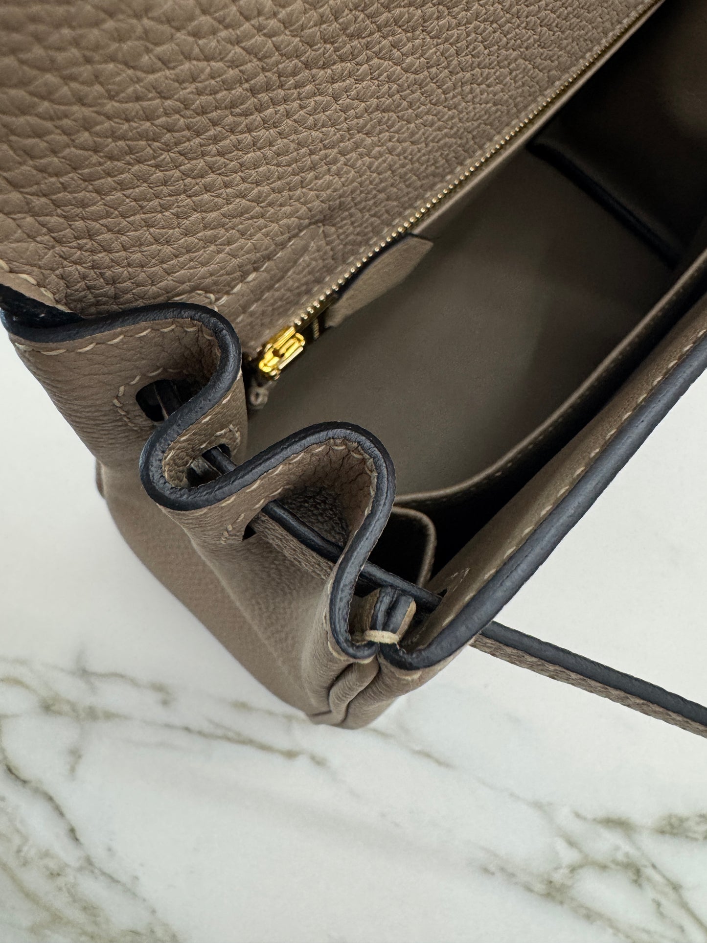 HERMES Kelly 25 斑鳩灰金扣 內縫 Togo 81 Gris Tourterelle GHW