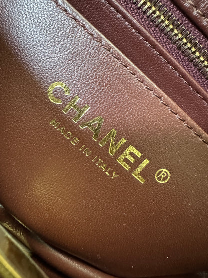 CHANEL 24K金球 20cm 深紅棕色