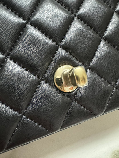 CHANEL CF20 羊皮 黑色淡金扣