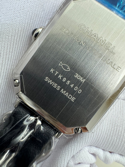 CHANEL 小方糖手錶 黑銀