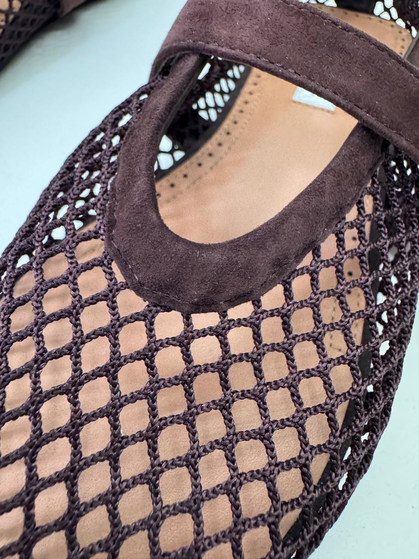 ALAIA 深棕色麂皮 漁網鞋