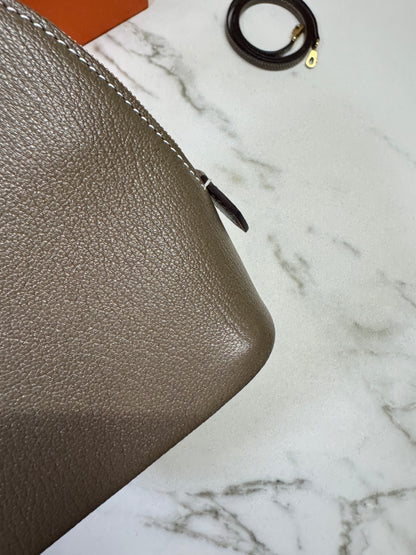 HERMES Mini Bolide 大象灰山羊皮 金扣