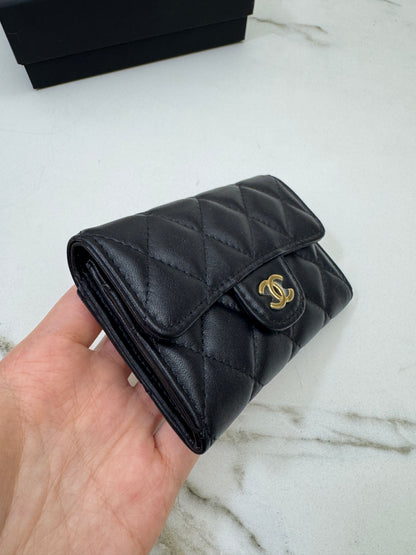 CHANEL CF Cardholder 羊皮黑金