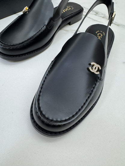 CHANEL 25P水鑽扣樂福Slingback