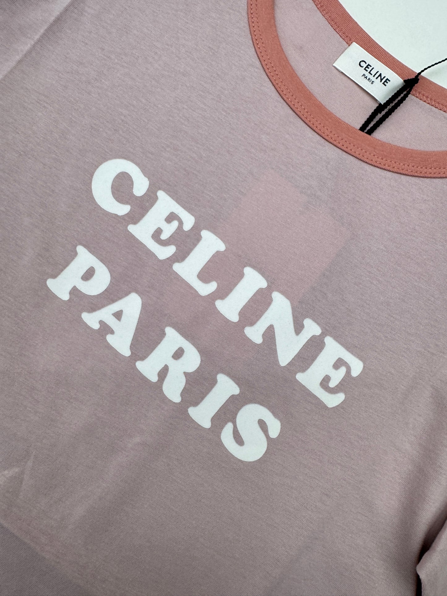 CELINE 短袖T恤 髒粉色