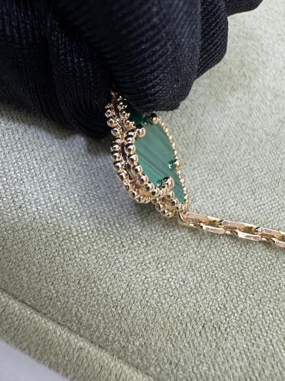 VCA 五花孔雀石 Vintage Alhambra 5 Motifs Bracelet Malachite