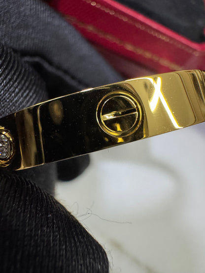 CARTIER Love Bracelet 經典粗版 4鑽 金色