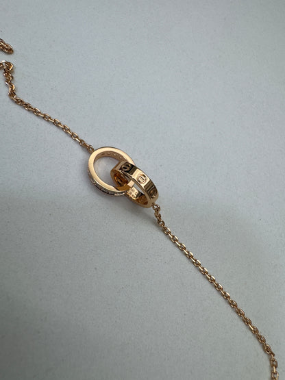 CARTIER Love 雙環項鏈 玫瑰金