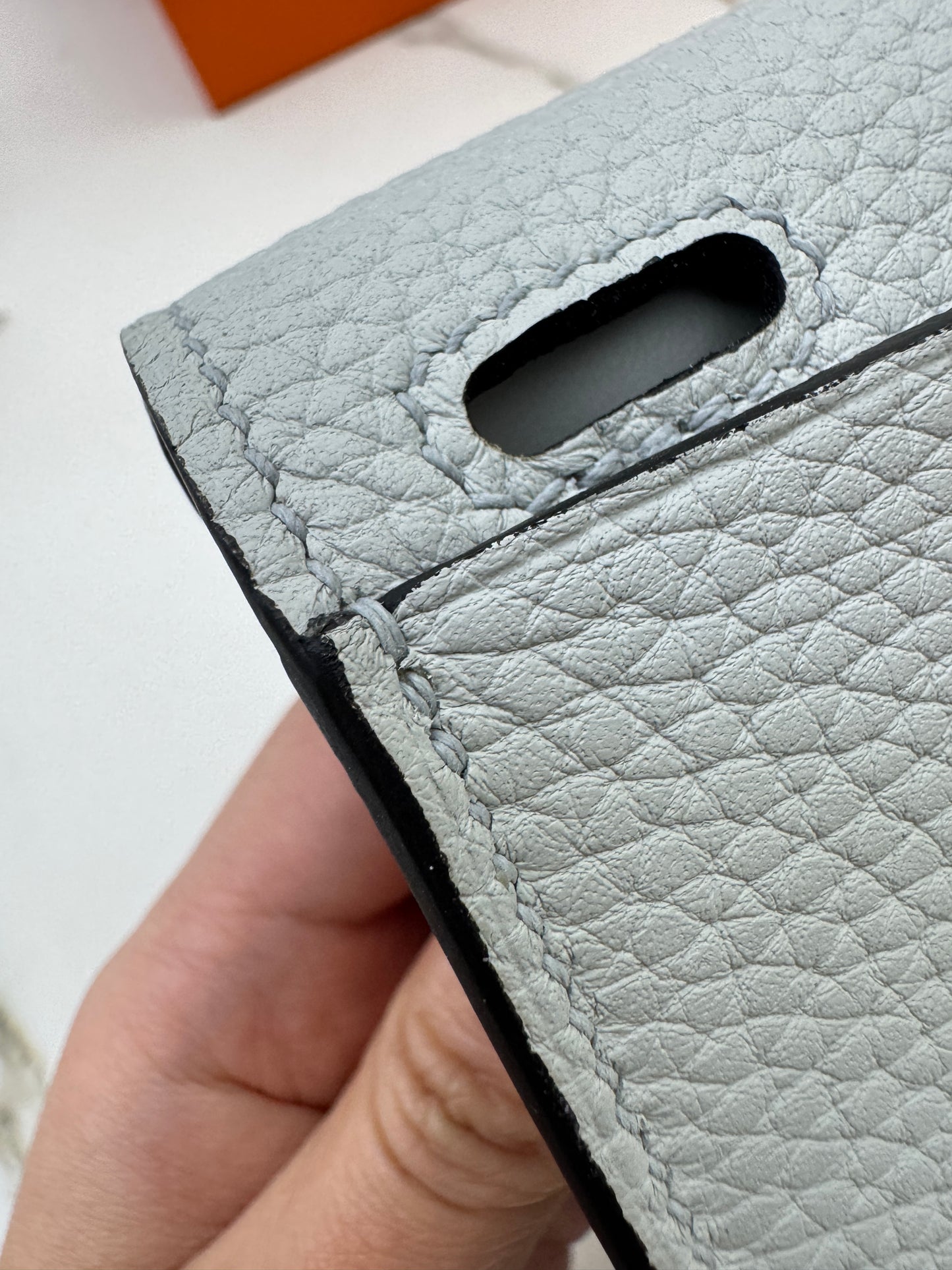 HERMES Halzan 25 聖杯藍銀扣 Bleu Pale