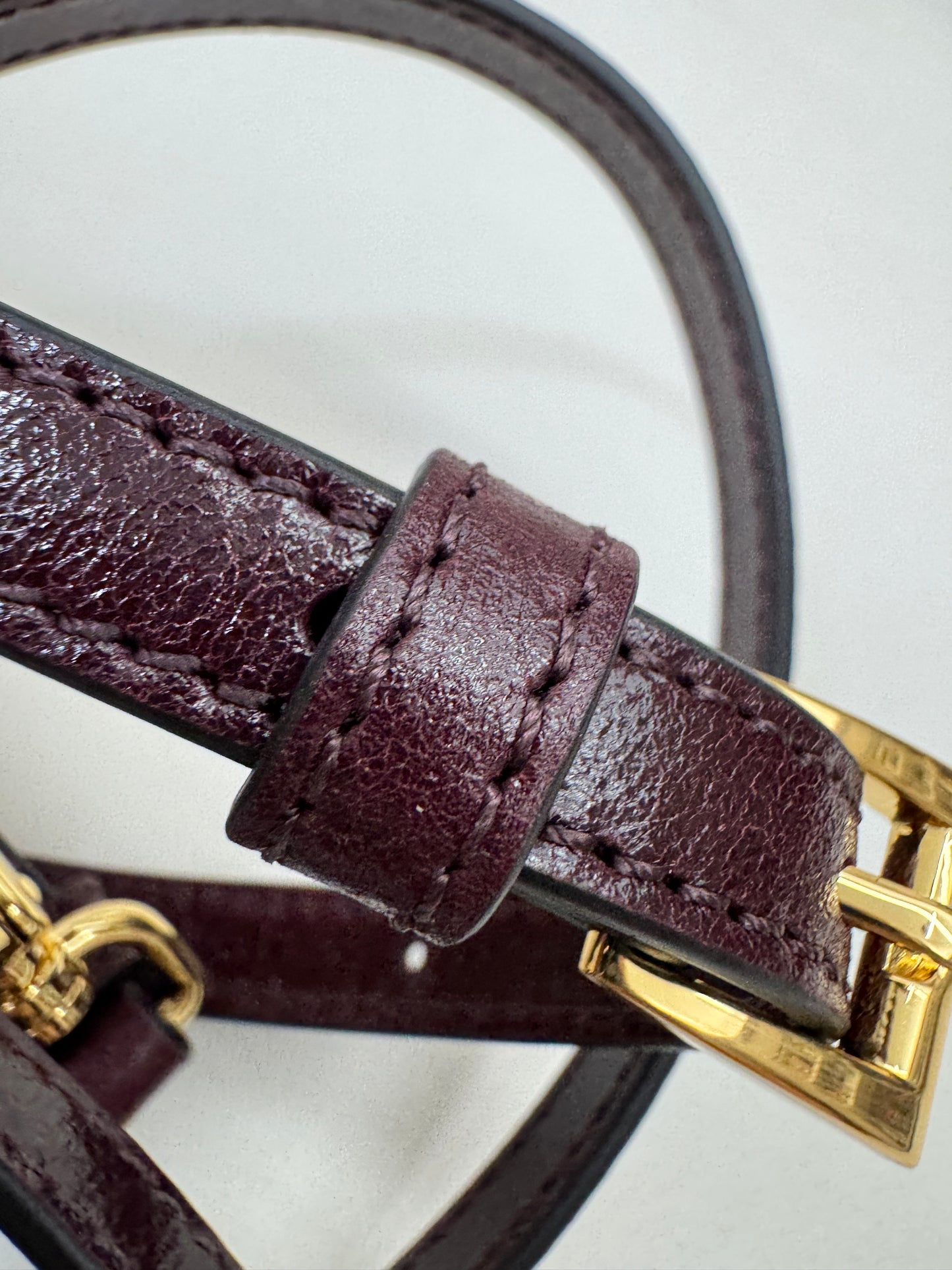 PRADA Bonnie Medium 酒紅油臘皮